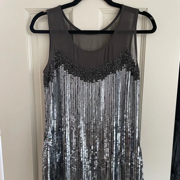 abs sequin dress ABS Allen Schwartz | Dresses | Abs By Allen Schwartz White Multi Sequin  Dress